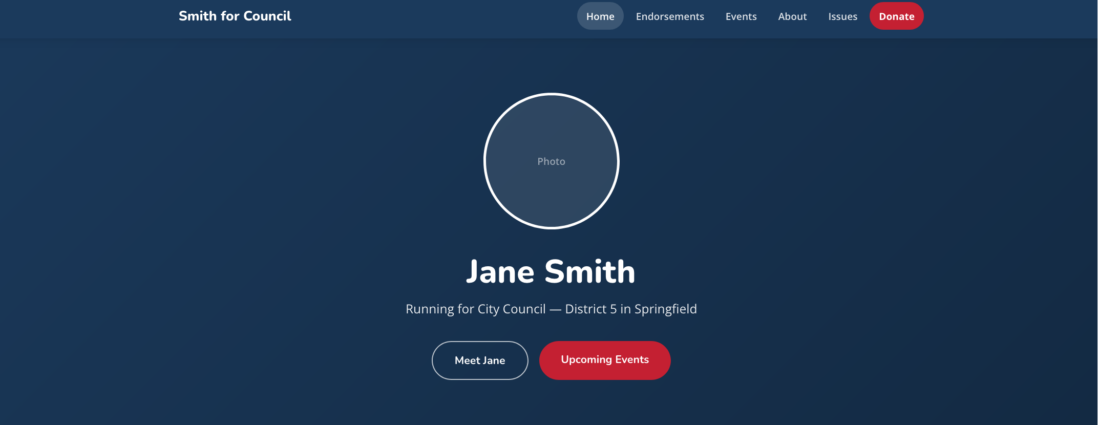 Community Focus template screenshot